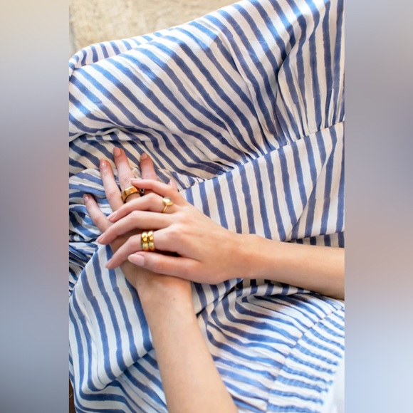 NWOT Emerson Fry Shirred Skirt in Ocean Stripe - Picture 8 of 10